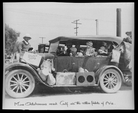 Lange, Dorothea, photographer. Oklahoma dust bowl refugees. San Fernando, California. California Los Angeles County San Fernando, 1935. June. Photograph. Retrieved from the Library of Congress, https://www.loc.gov/item/fsa1998018535/PP/. (Accessed November 02, 2017.)